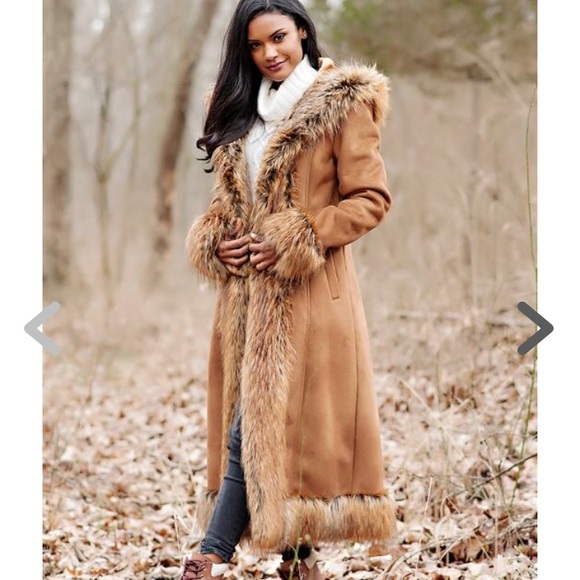 🌹SOLD!!🌹SUEDE FULL LENGTH FAUX FOX FUR COAT!! - Picture 4 of 8